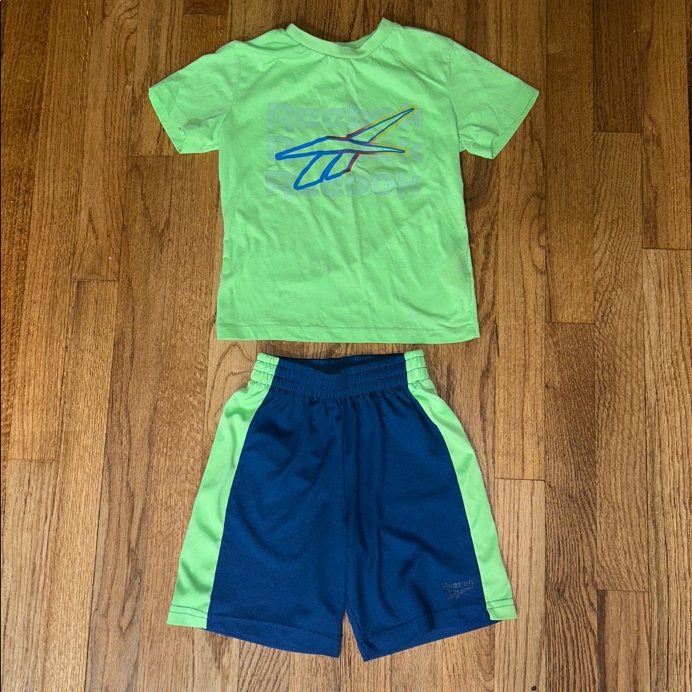 Boys Reebok Light Green and Blue Athletic Streetwear Matching Set size 5